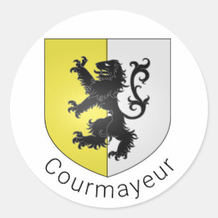 Courmayeur coat of arms, Val d'Aosta Classic Round Sticker