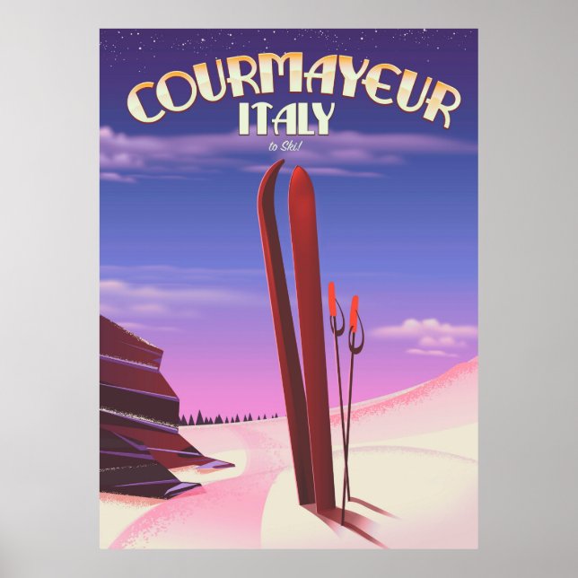 Courmayeur Italian ski poster (Front)