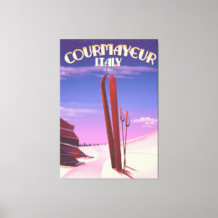 Courmayeur Italian ski poster Canvas Print