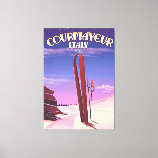 Courmayeur Italian ski poster Canvas Print (Front)