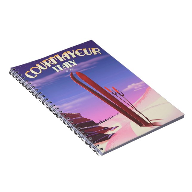 Courmayeur Italian ski poster Notebook (Right Side)