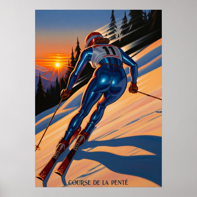 COURSE DE LA PENTE (Slope Race) - Original Art Dec Poster (Front)