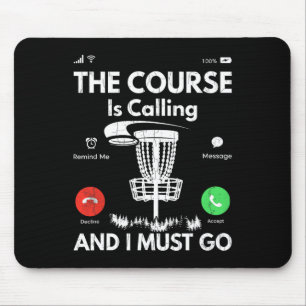 Course Is Calling Funny Disc Golf Player Golfing G Mouse Mat