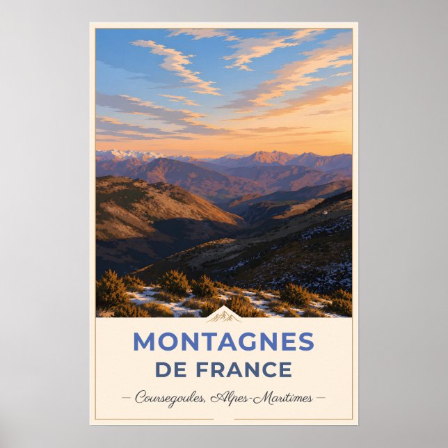 Coursegoules, France – Valley Sunset Poster (Front)