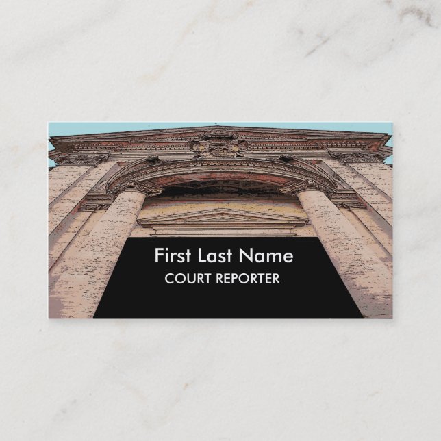 Court building court reporter business cards (Front)