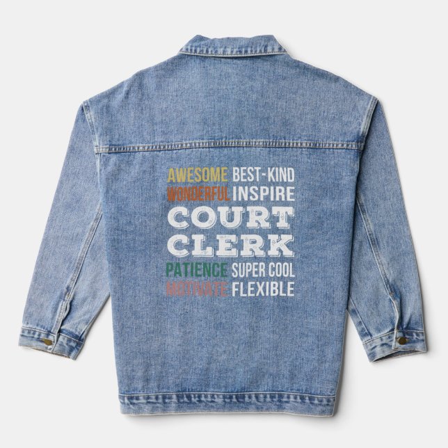 Court Clerk  Appreciation  Denim Jacket (Back)