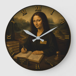 Court Clerk Funny Mona Lisa Large Clock