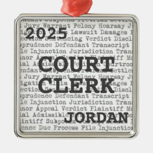 Court Clerk Legal Terminology CUSTOM Metal Tree Decoration