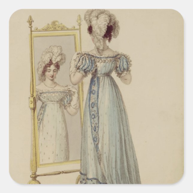 Court dress, fashion plate from Ackermann's Reposi Square Sticker (Front)