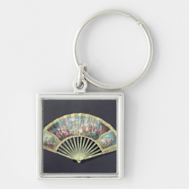 Court Fan, French, 18th century  (ivory and w/c on Key Ring (Front)