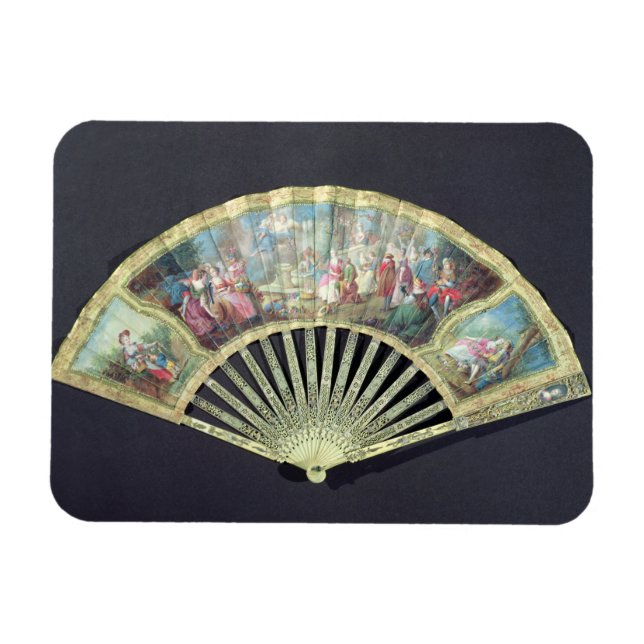 Court Fan, French, 18th century  (ivory and w/c on Magnet (Horizontal)