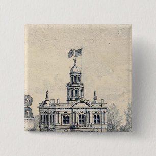 Court House, Fresno 15 Cm Square Badge