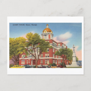 Court House in Macon, Georgia, Vintage Travel Postcard