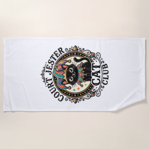 Court Jester Cat Funny Cat Lover Design - Court Je Beach Towel