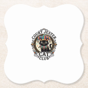 Court Jester Cat Funny Cat Lover Design - Court Je Paper Coaster