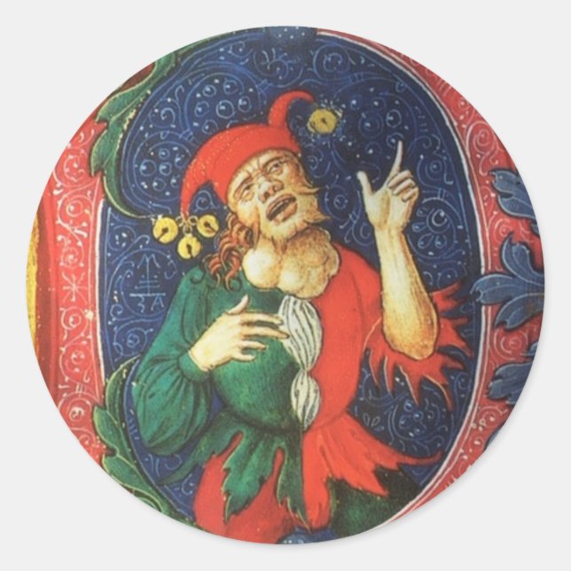 Court Jester Classic Round Sticker (Front)