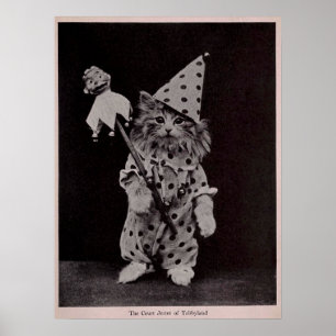 Court Jester of Tabblyland Cat Vintage Photo Poster