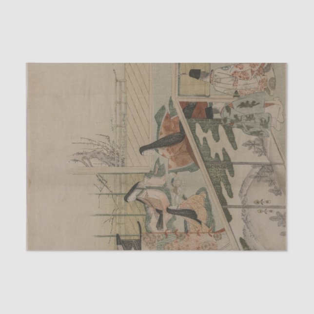 Court Ladies Making Dolls by Kubo Shunman Tissue Paper (Front)