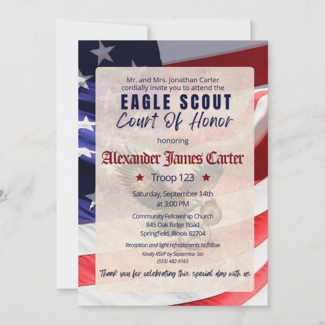 Court of Honour Ceremony Invitation (Front)