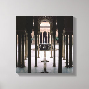 Court of Lions begun during reign of Mohammed V Canvas Print
