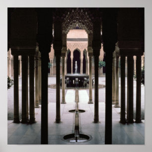 Court of Lions begun during reign of Mohammed V Poster