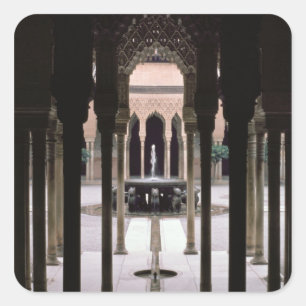 Court of Lions begun during reign of Mohammed V Square Sticker