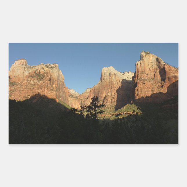 Court of the Patriarchs I at Zion National Park Rectangular Sticker (Front)