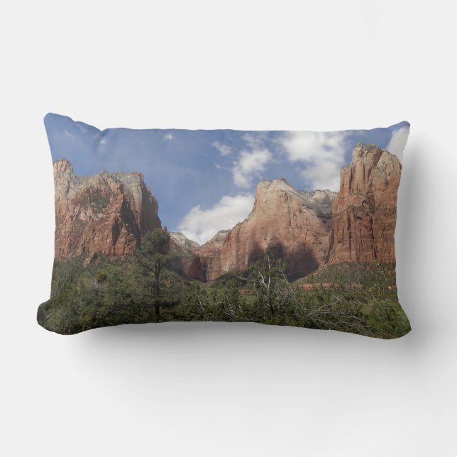 Court of the Patriarchs II at Zion National Park Lumbar Cushion (Front)