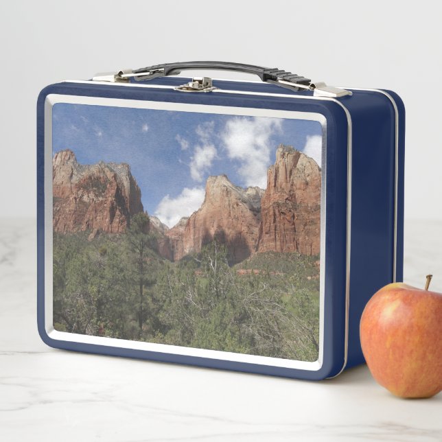 Court of the Patriarchs II at Zion National Park Metal Lunch Box (In Situ)