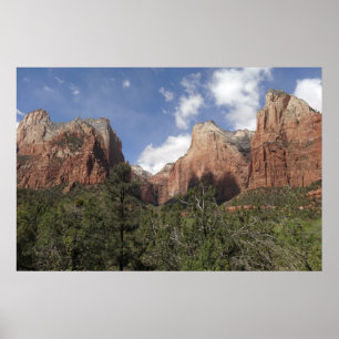 Court of the Patriarchs II at Zion National Park Poster
