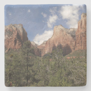 Court of the Patriarchs II at Zion National Park Stone Coaster