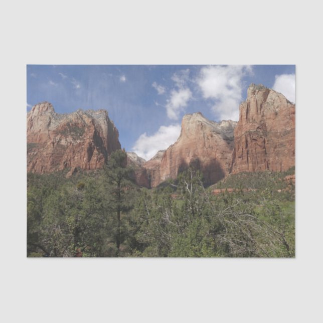 Court of the Patriarchs II at Zion National Park Tissue Paper (Front)