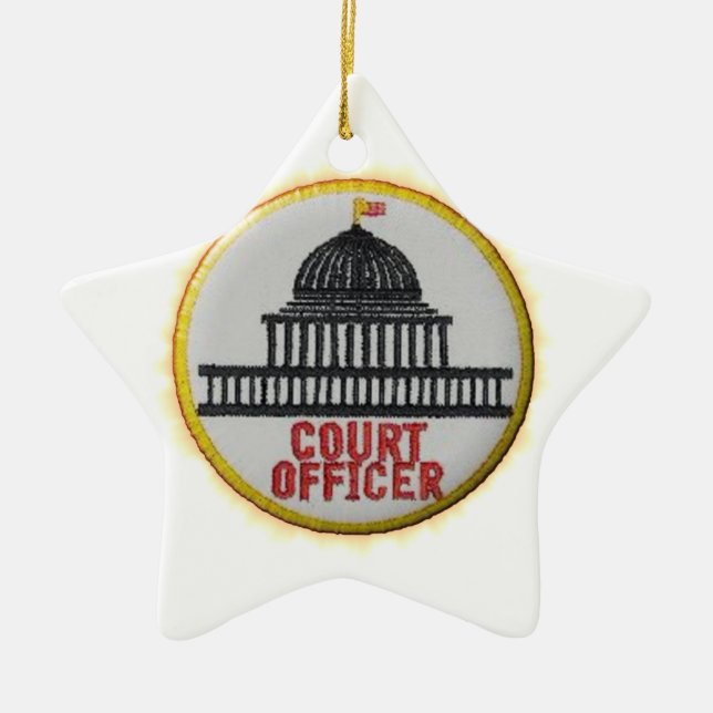 Court Officer Ceramic Tree Decoration (Front)