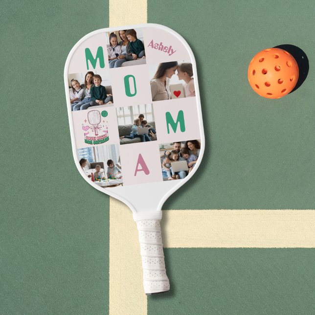 Court Queen Personalised 6 Photos Pickleball Mum L Pickleball Paddle (Creator Uploaded)