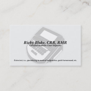 Court Reporter Black Steno Machine Business Cards