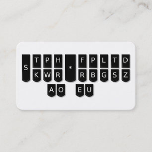 Court Reporter Black Steno Machine Keys Cards