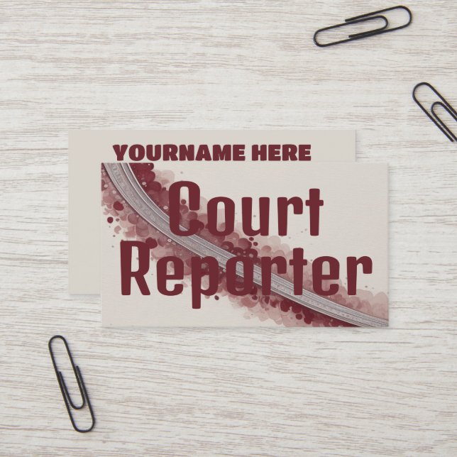 Court Reporter Business Card (Front/Back In Situ)