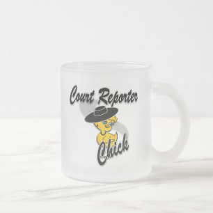 Court Reporter Chick #4 Frosted Glass Coffee Mug