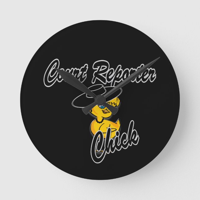 Court Reporter Chick #4 Round Clock (Front)