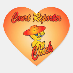 Court Reporter Chick #5 Heart Sticker
