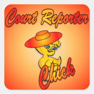 Court Reporter Chick #5 Square Sticker