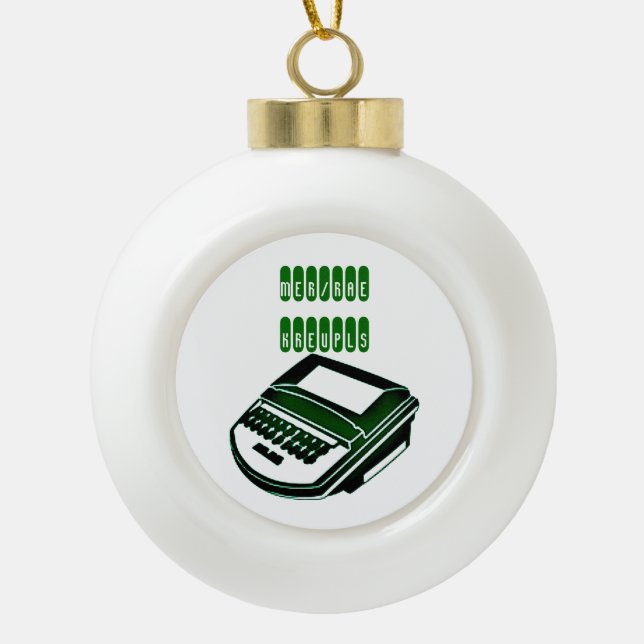 Court Reporter Christmas Ceramic Ball Christmas Ornament (Front)