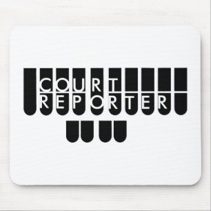 Court reporter keys black white mouse mat