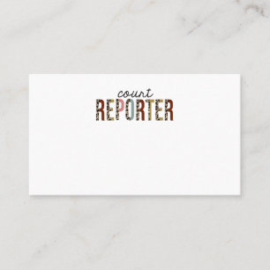 Court Reporter Leopard Print Funny Business Card