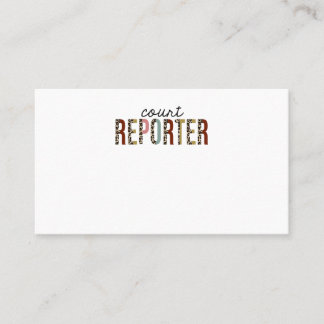 Court Reporter Leopard Print Funny Business Card