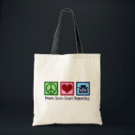 Court Reporter Peace Love Court Reporting Tote Bag<br><div class="desc">Peace Love Court Reporting. A cool court reporter gift for a typist who is known as a guardian of the record in the judicial process of law. Cute present for someone who works in a deposition proceeding to create a legal transcript.</div>