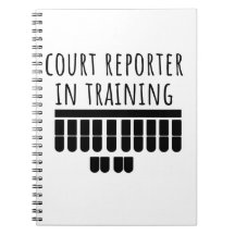 Court reporting in training notebook