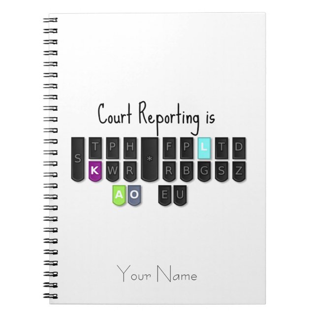Court Reporting is Cool Steno Keyboard Notebook (Front)