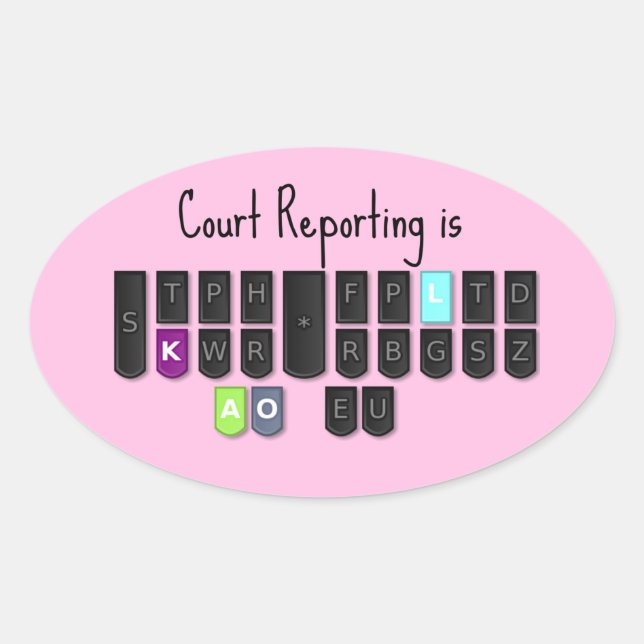 Court Reporting is Cool Steno Keyboard Stickers (Front)