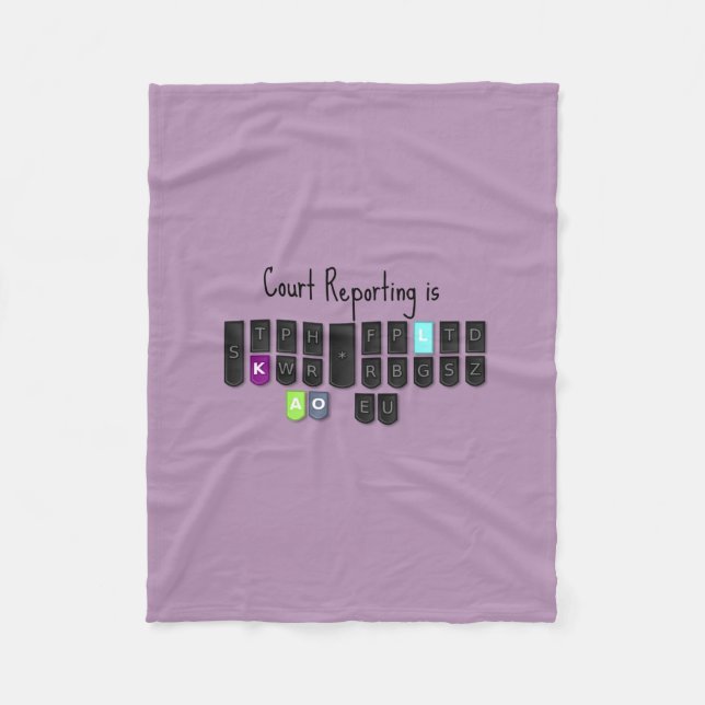 Court Reporting is Cool Steno Keyboard Throw Fleece Blanket (Front)